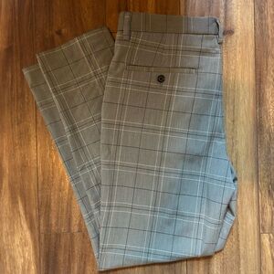 H&M Men's Grey Plaid Dress Pants